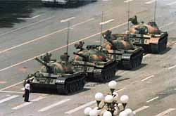 the Tianenman 'tank man'